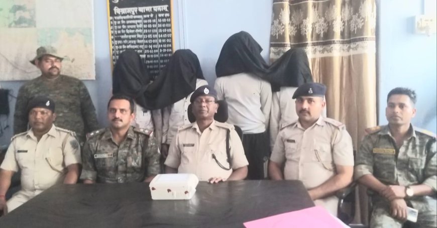 वाहन चेकिंग के दौरान पुलिस को मिली सफलता, देशी कट्टा के साथ चार गिरफ्तार