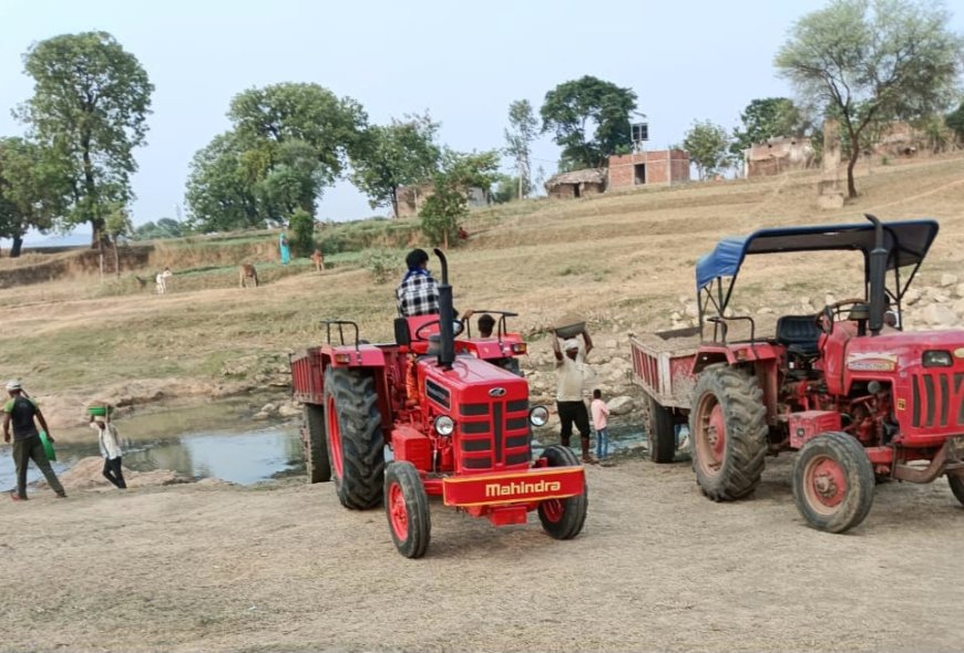 विशुनपुरा : जतपुरा में बांकी नदी में धड़ल्ले से हो रहा बालू का अवैध खनन, विरोध में ग्रामीण