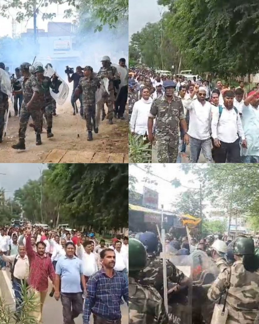 मुख्यमंत्री आवास घेरने निकले पारा शिक्षकों पर लाठीचार्ज, आंसू गैस के गोले छोड़े