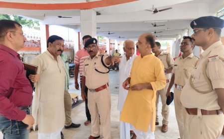 एसडीपीओ ने श्री कृष्ण जन्मोत्सव को लेकर मंदिर की सुरक्षा व्यवस्था का लिया जायजा