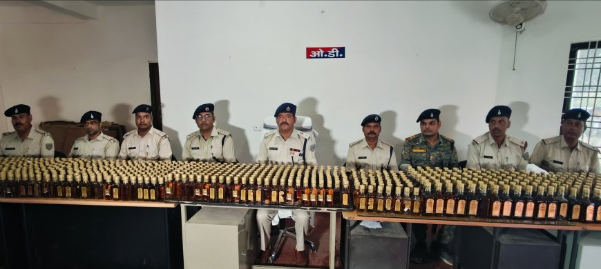 गढ़वा पुलिस ने एक ट्रक अवैध अंग्रेजी शराब किया जप्त
