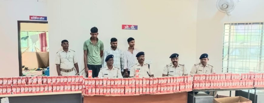 दो हजार पाउच अवैध विदेशी शराब के साथ तीन गिरफ्तार, जेल