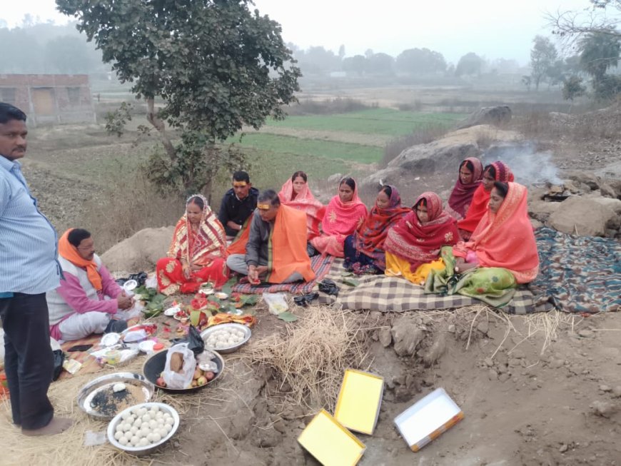 शिव मंदिर निर्माण के लिए किया गया भूमि पूजन