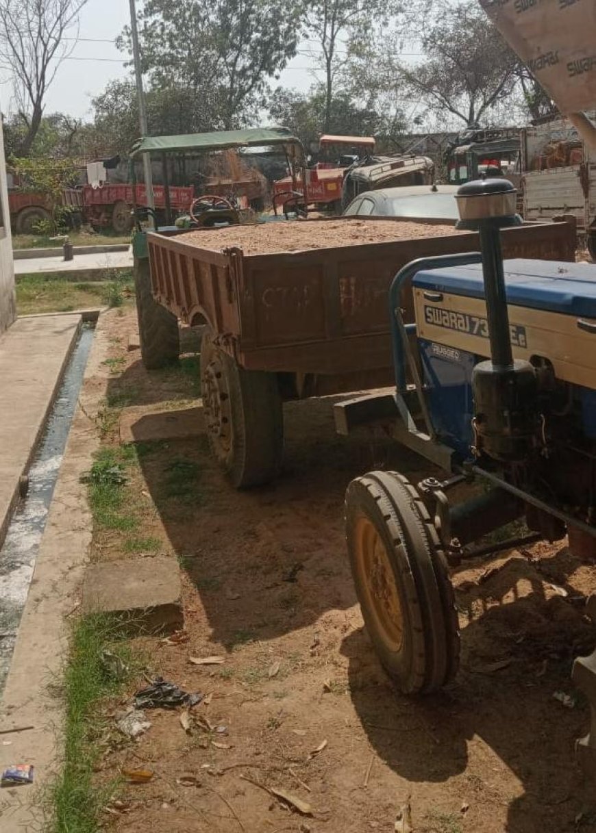 अवैध बालू लदे तीन ट्रैक्टर जब्त, चालक फरार