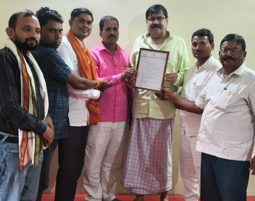 भाजपा प्रतिनिधि मंडल ने विधायक सत्येंद्रनथ तिवारी को सौंपा 12सूत्री सुझाव पत्र