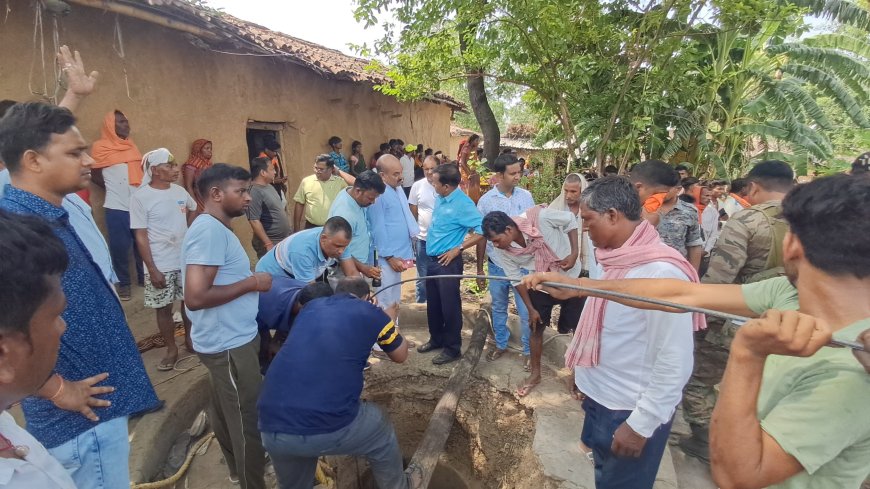 कुआं से लोटा निकालने के चक्कर में पिता पुत्र की दम घुटने से मौत