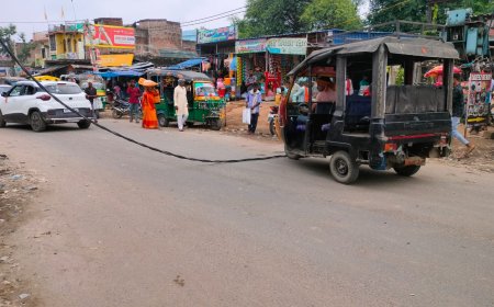 बाजार में गिरा बिजली का तार, बड़ा हादसा टला