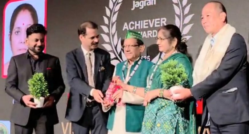 जापान में ट्री मैन ऑफ इंडिया अवार्ड से नवाजे गये पर्यावरणविद डॉ कौशल व मुखिया पूनम