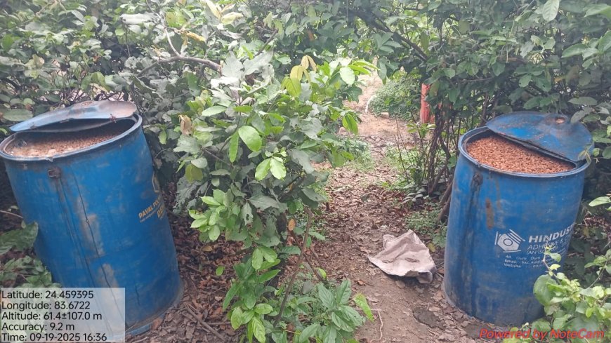 दुर्गा पूजा से पहले हुरका जंगल में अवैध शराब के खिलाफ बड़ी कार्रवाई