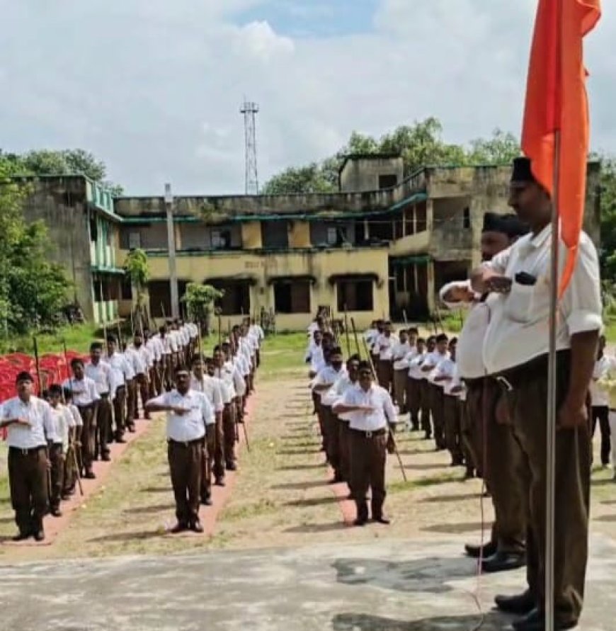 राष्ट्रीय स्वयंसेवक संघ की ओर से किया गया पथ संचलन, विजयदशमी उत्सव भी मनाया गया