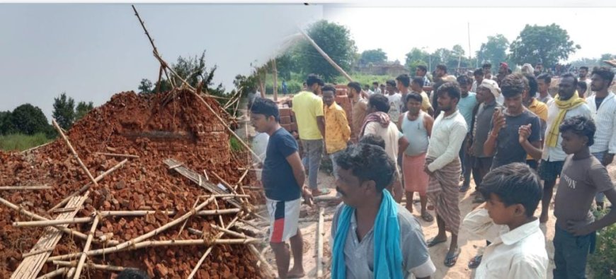 निर्माणाधीन ईंट भट्ठा की चिमनी ढ़हने से एक मजदूर की मौत, चार घायल