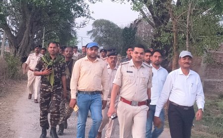 मेराल में रामनवमी को लेकर किया गया फ्लैग मार्च