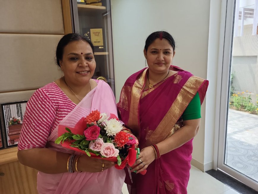 प्रमुख नीतू सिंह ने पांडू के विकास के मुद्दों को लेकर मंत्री दीपिका सिंह पांडेय से की मुलाकात