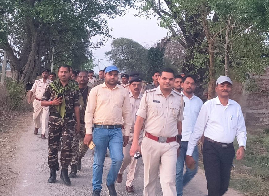 मेराल में रामनवमी को लेकर किया गया फ्लैग मार्च