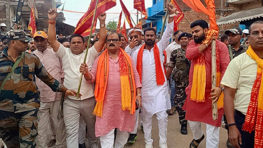 रमकंडा में रामनवमी पर हुआ विवाद खत्म, पूर्व मंत्री मिथिलेश के पहल से रमकंडा में निकली शोभायात्रा