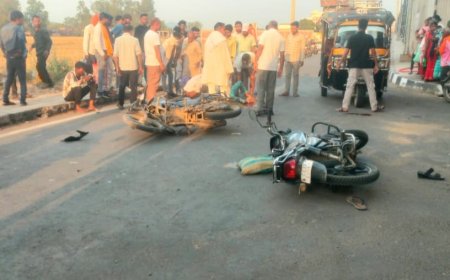 श्री बंशीधर नगर : दो बाईकों की आपस में हुई भिड़ंत में एक महिला की दर्दनाक मौत, तीन घायल