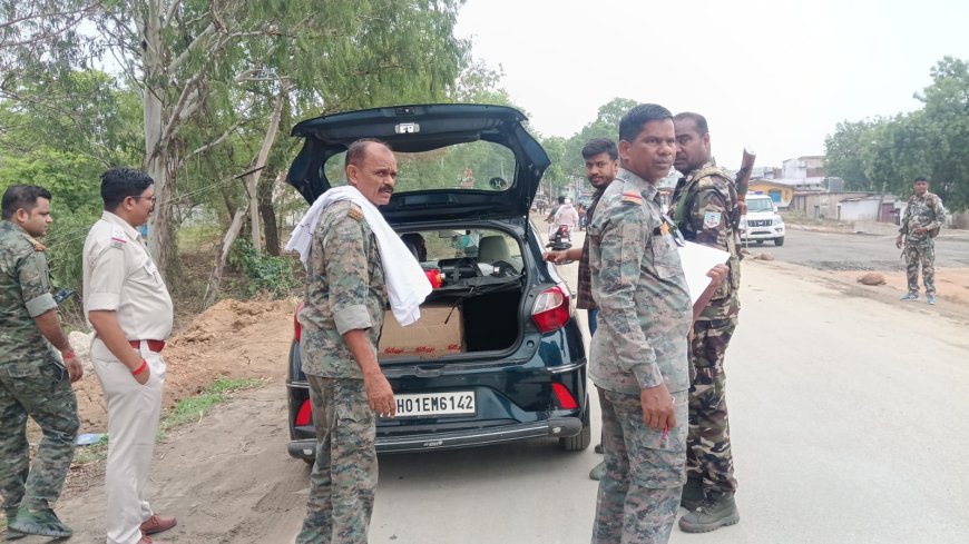 रेहला में कोयल नदी पुल पर चला सघन वाहन जांच अभियान