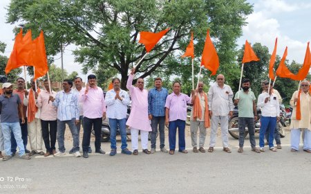 संत रविदास के 650वें जयंती वर्ष पर समरसता संकल्प कलश यात्रा का मेराल में भव्य स्वागत