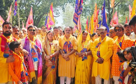 श्री खाटू श्याम महोत्सव पर निकली भव्य निशान शोभायात्रा
